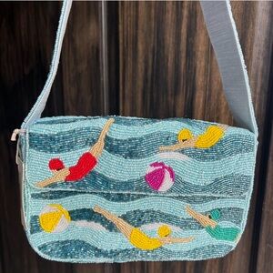 Viral Swimmers Beaded Shoulder Bag, NWT
